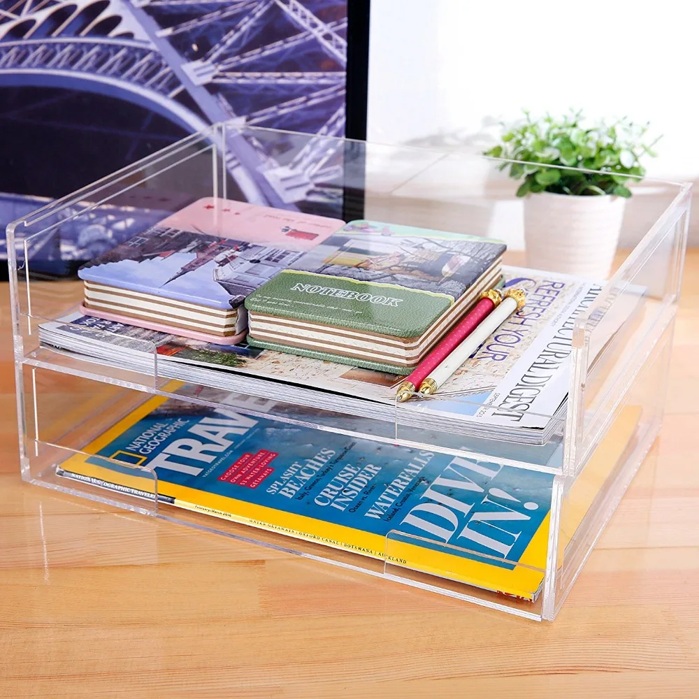Acrylic Stackable Letter Tray - Efficient Office Organizer