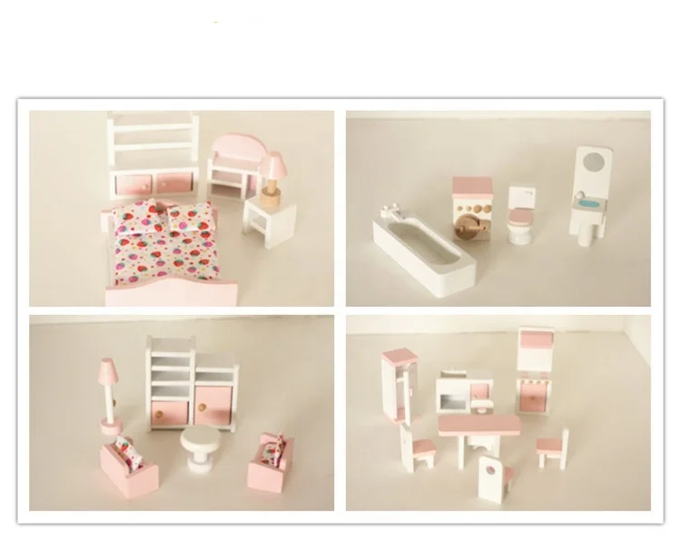 Розовый деревянный домик для кукол принцессы «сделай сам» игрушки детей комплект ролевых игр