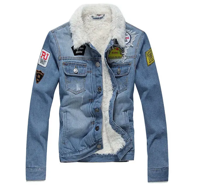 OEM VINTAGE Denim Casual chaqueta de los hombres de lana interior