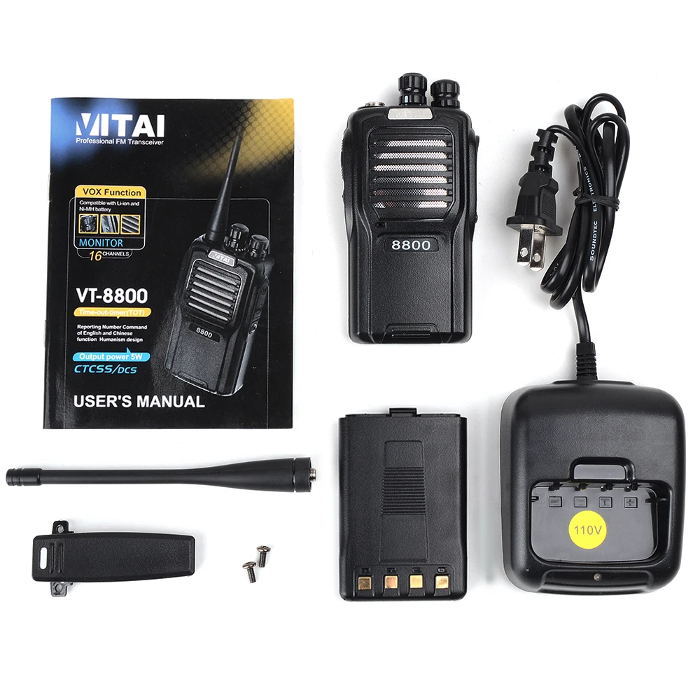 VITAI VT-8800 Portable Ham Radio FM Transceiver Woky Toky with Power Saving  Function Two Way Radio