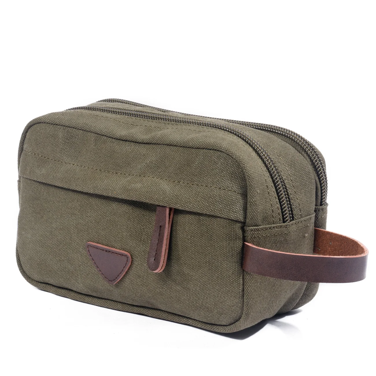 Retro Canvas With Pu Leather Travel Toiletry Wash Bag