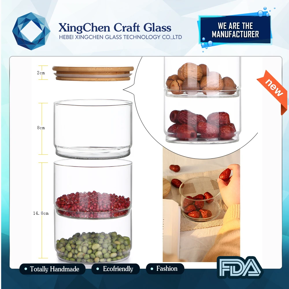 700ml Food Grade Space Saving Stackable Glass Jar Buy Space Saving