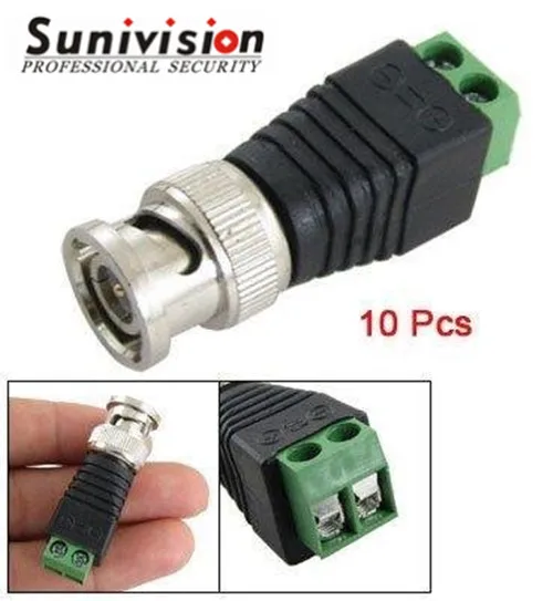 10 X Coax CAT5 to Camera CCTV BNC Male Video Balun Connectors