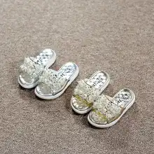 Prewalker 2016 Kids Children Shoes Slippers fashion Children Slippers Girls Princess Cartoon diamond Sandals first walkers