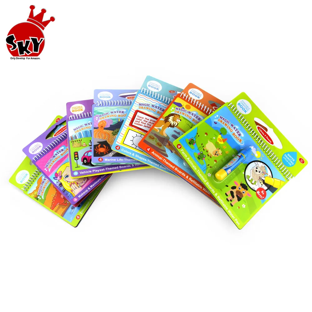 Colourful Magic Water Drawing Book Writing Doodle Book with Magic Pen
