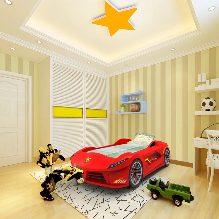 Carro de Corrida de LED Carro de cama Cama Twin para bebês com