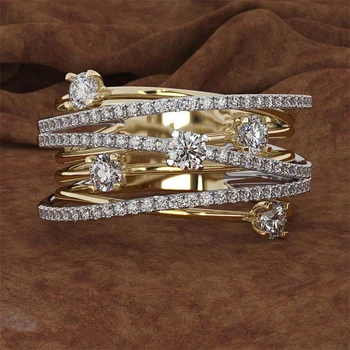 14K 3 Colors Gold Diamond Ring for Women Topaz 1 carat Gemstone Bizuteria Anillos Silver Jewelry Engagement diamond Ring box