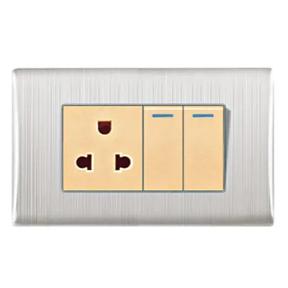 US Standard Electric Light Switch 20A Double Usb 110-240V Wall Outlet Switch and Socket