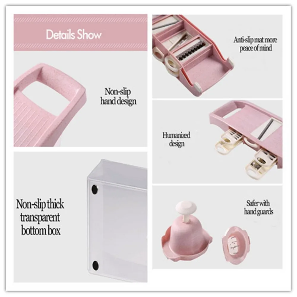 
Многофункциональная кухонная овощерезка, измельчитель из материала пшеничной соломы, овощерезка с шестью лезвиями 