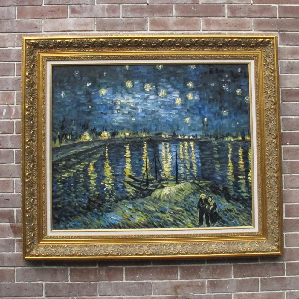 バン・ゴッホ『星月夜』油彩画レプリカ - 手作りキャンバス壁アート