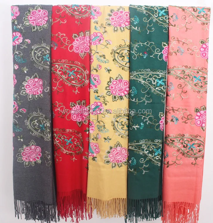 Винтажная Женская шаль из вискозы и кашемира