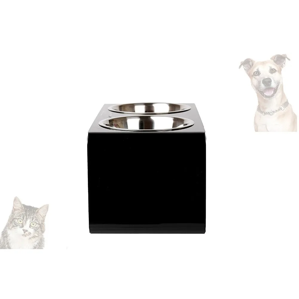 Custom Elevated Acrylic Dog Bowls Feeding Stand Acrylic Pet Feeder