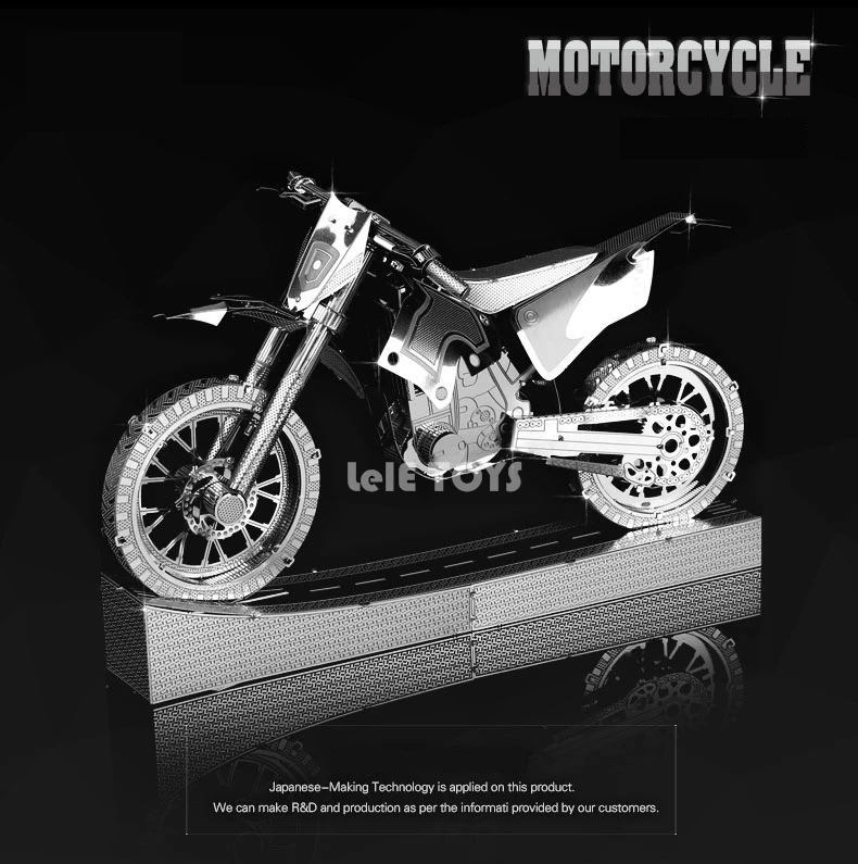 HK NanYuan Chinese ICONX 3D Motorcycle Metal model Nano Puzzles Stainless steel 1 28 Creative English