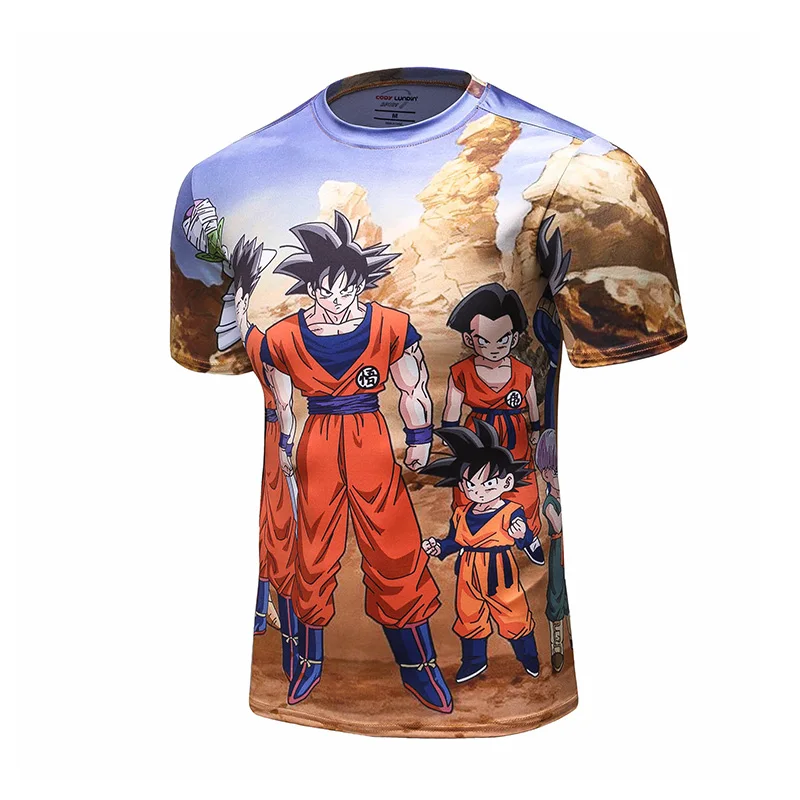 Japan Cartoon Super Saiyan Vegeta Print Shirt for Men