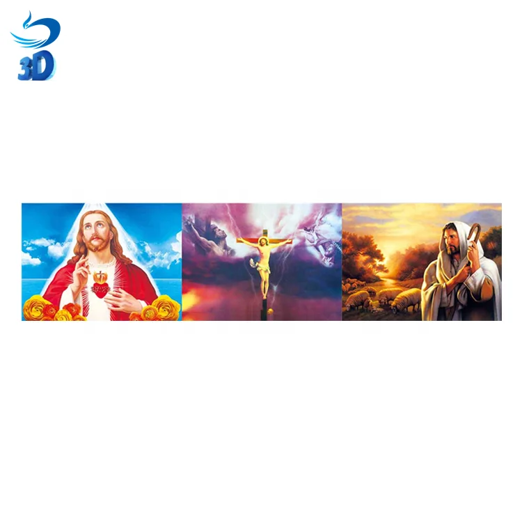 Unique Jesus Christ 3D Effect Pictures Flip 3d Lenticular Poster for Christian