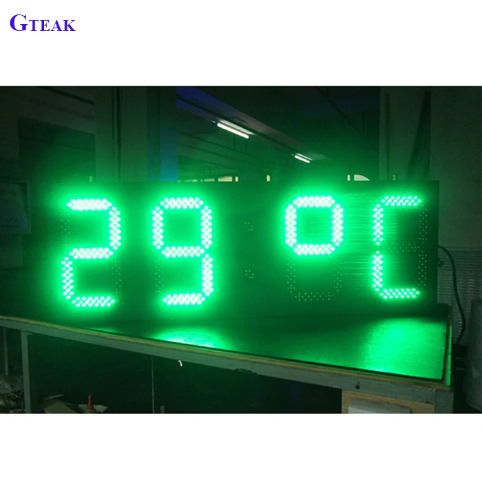 Outdoor Waterproof IR Control 7 Segment Iron Cabinet Led Clock Time Date Display Board Led Time and Temperature Sign