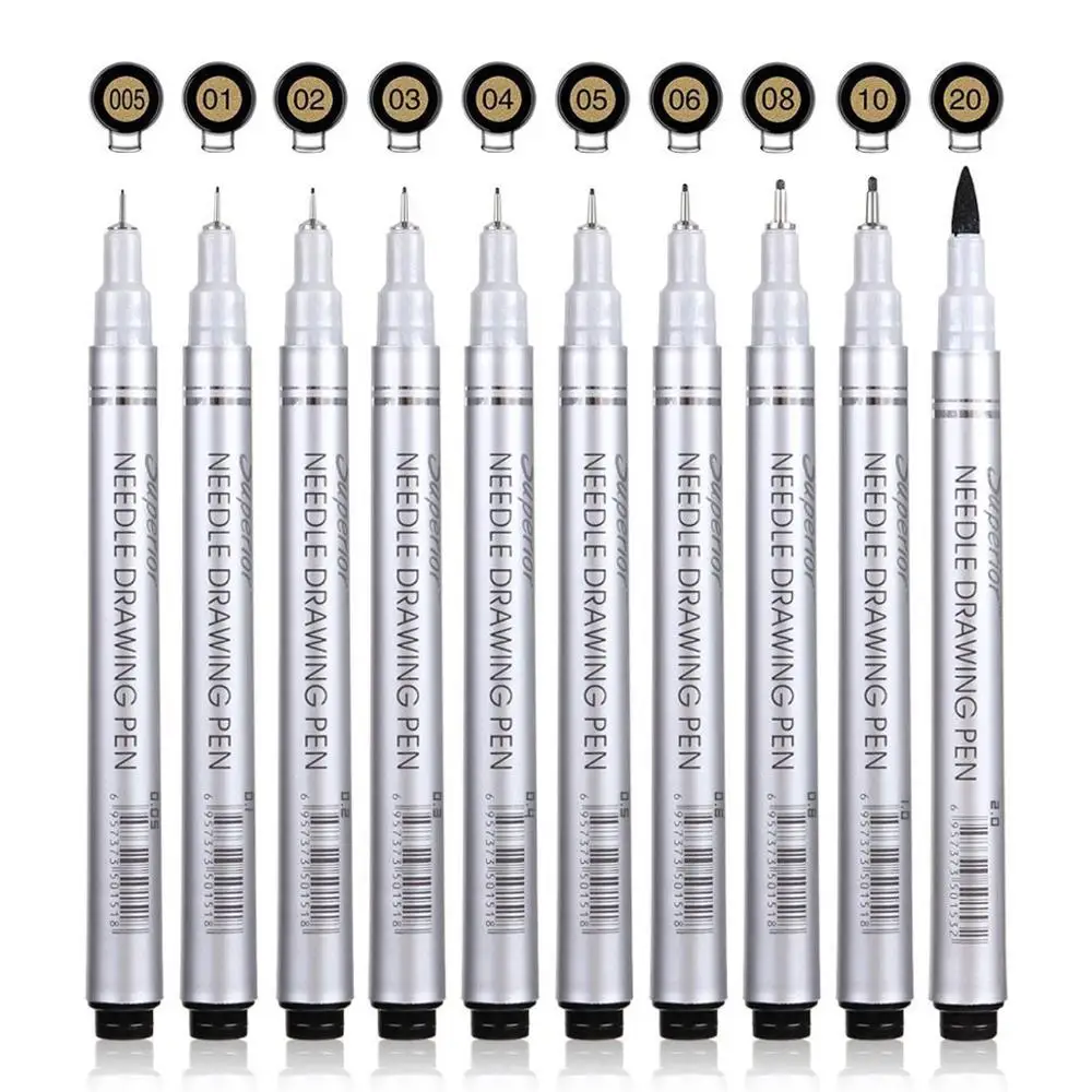 Professional Technical Drawing Needle Fineliner Ink Pens for Detail Painting