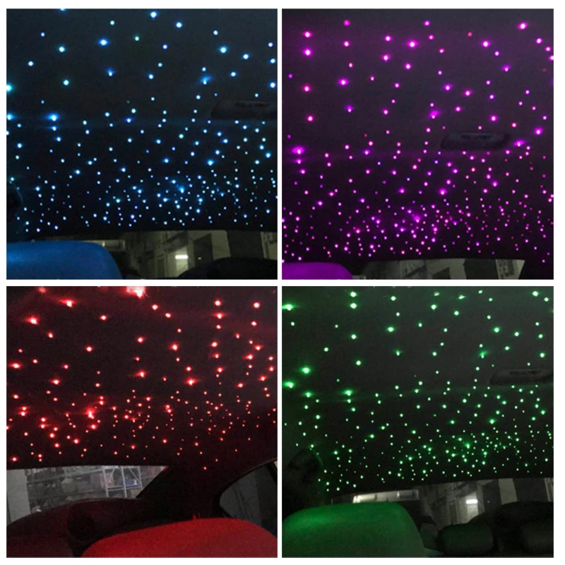 
 12 Вт, 12 В постоянного тока, используемый в автомобиле, RGBW мерцающий двойной волоконно-оптический разъем небольшого размера, Звездный потолочный светильник, двигатель  