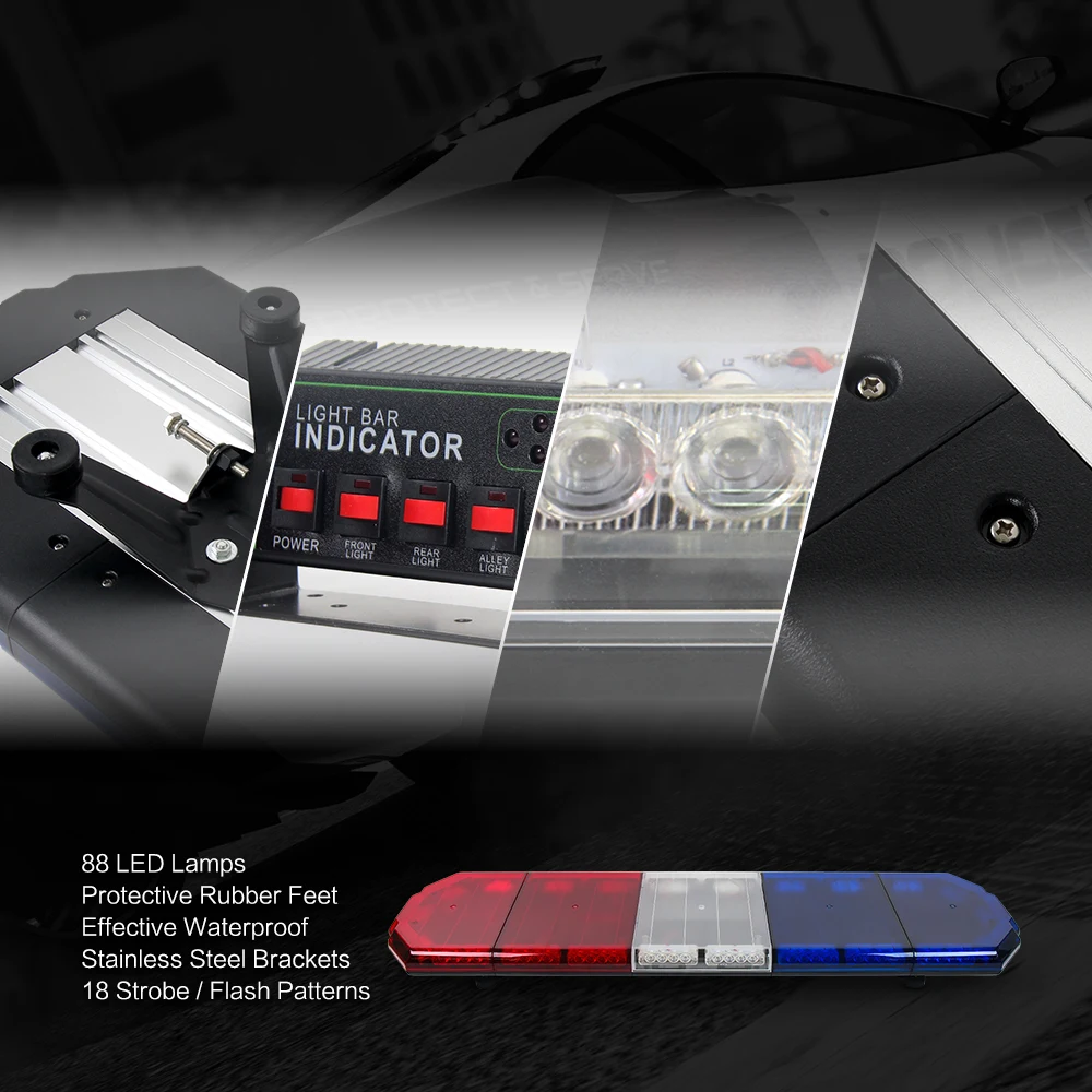 LED-8208 1,2 м Янтарный красный синий белый цвет светодиодный аварийный автомобильный сигнальный фонарь