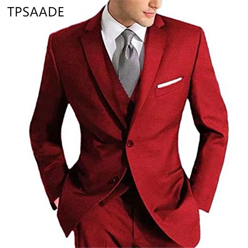 Custom Made One Button Colorful Wedding Men Suits 3 Pieces WPY0016