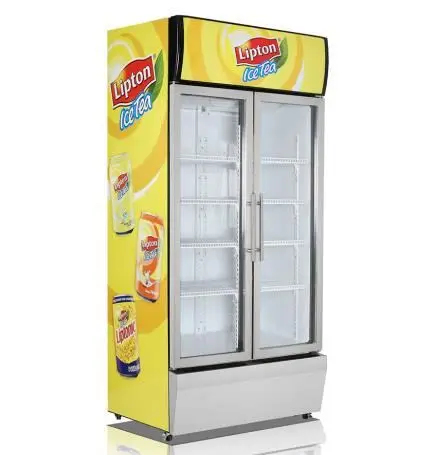 Коммерческий вертикальный холодильник 535L для напитков, витрины для супермаркета, дисплей для напитков, холодильник и морозильник, вертикальный холодильник со стеклянной дверью