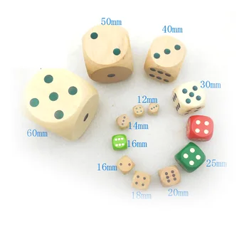 Natural Wooden Dice With Gold Dot,Wooden Game Dice -12mm/16mm/18mm/20mm -  Buy Dice With Colored Dots,Custom Wood Dice,Wooden Dice Product on