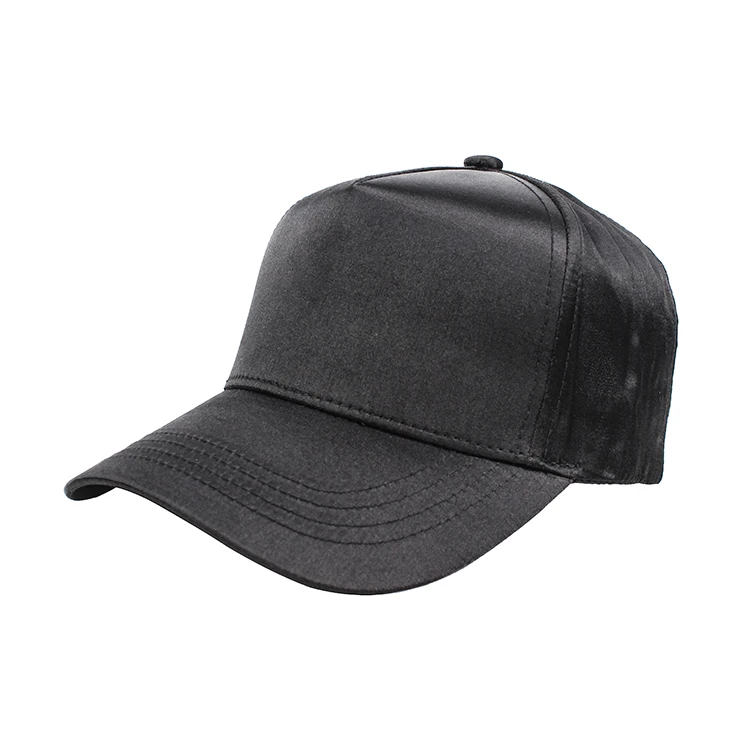 black satin baseball cap