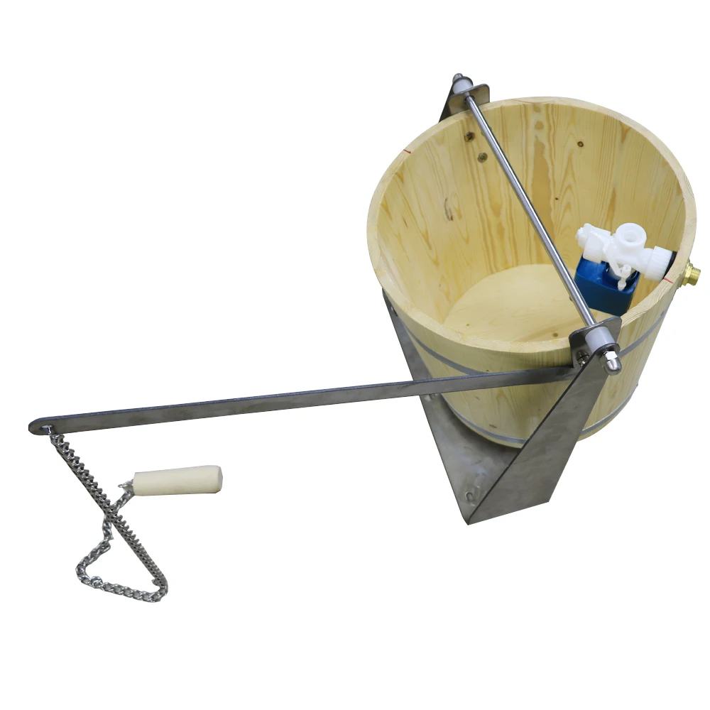 Sauna Shower Bucket Including Mechanism of Water Filling and Holder for Ceiling or Wall Assembly