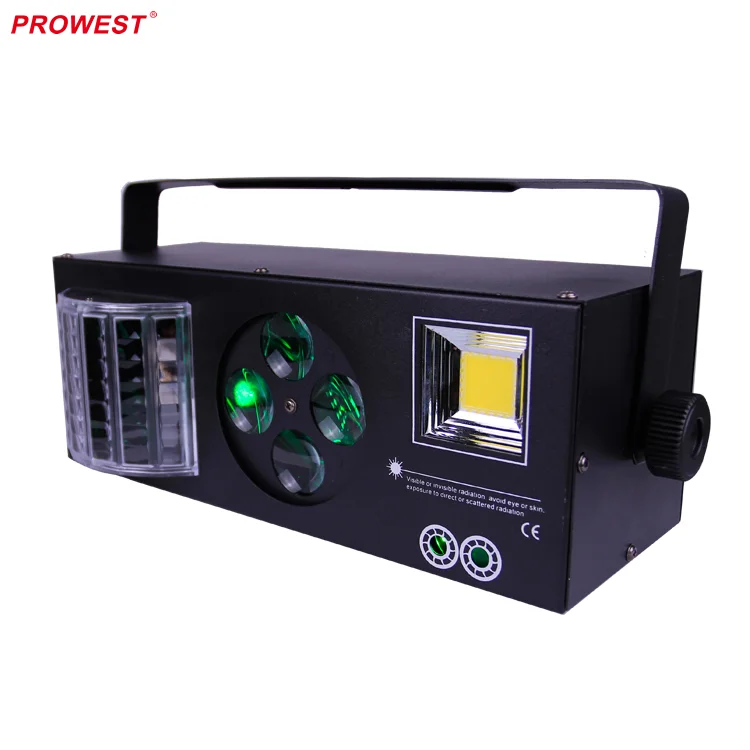 RGB LED Laser Strobe Derby and Gobo FX 4in1 Effect Boom Box Stage Lighting