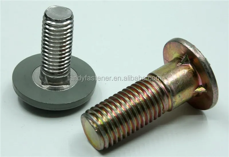 M10x25 SS 316 Round Head Fin Neck Silo Bolts with Plastic Sheathed ...