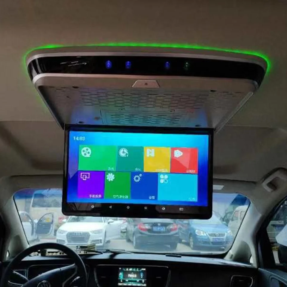 Moniteur de plafond de voiture Android, écran LCD HD 19 pouces, lecteur  vidéo de limitation 4K