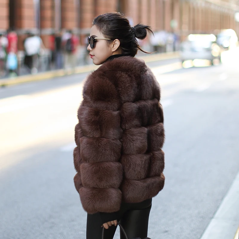 Women Winter 2018 Woven Plaid Vintage Thick Fleece Poncho with Faux Fox Fur Trim