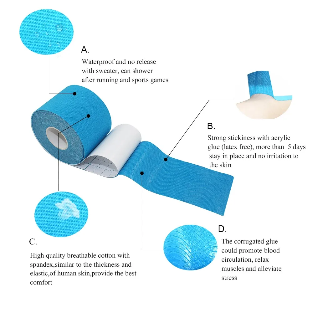 Free Samples K Tape Waterproof Athletic Muscle Tapes Quality Cotton