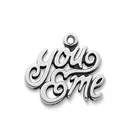 Eco Friendly Alloy Metal Antique Silver Plated Message Words You Love Me Charm Pendant