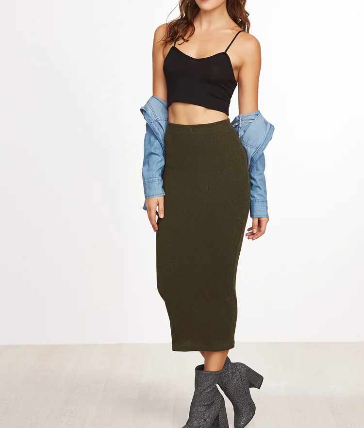 fitted green pencil skirt