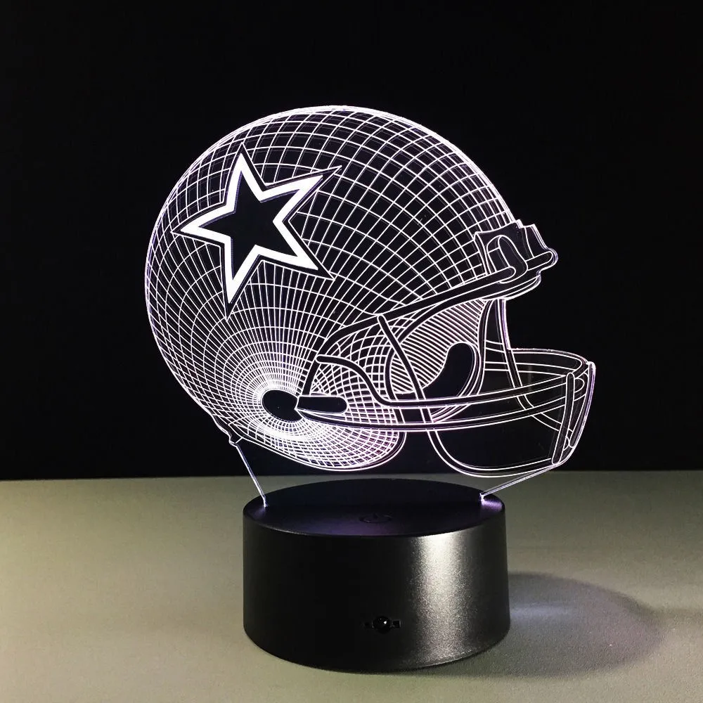 Dallas Cowboys NFL helmet 3d illusion lamp plan vector file