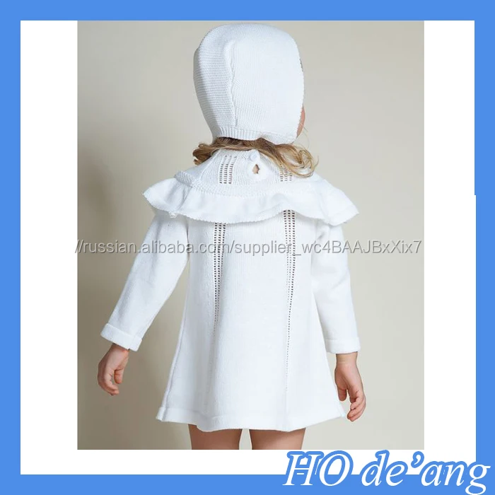 
 HOGIFT 2016 весна свитер платье, вязать детские девушки вязать платье ребенок с капюшоном платье  