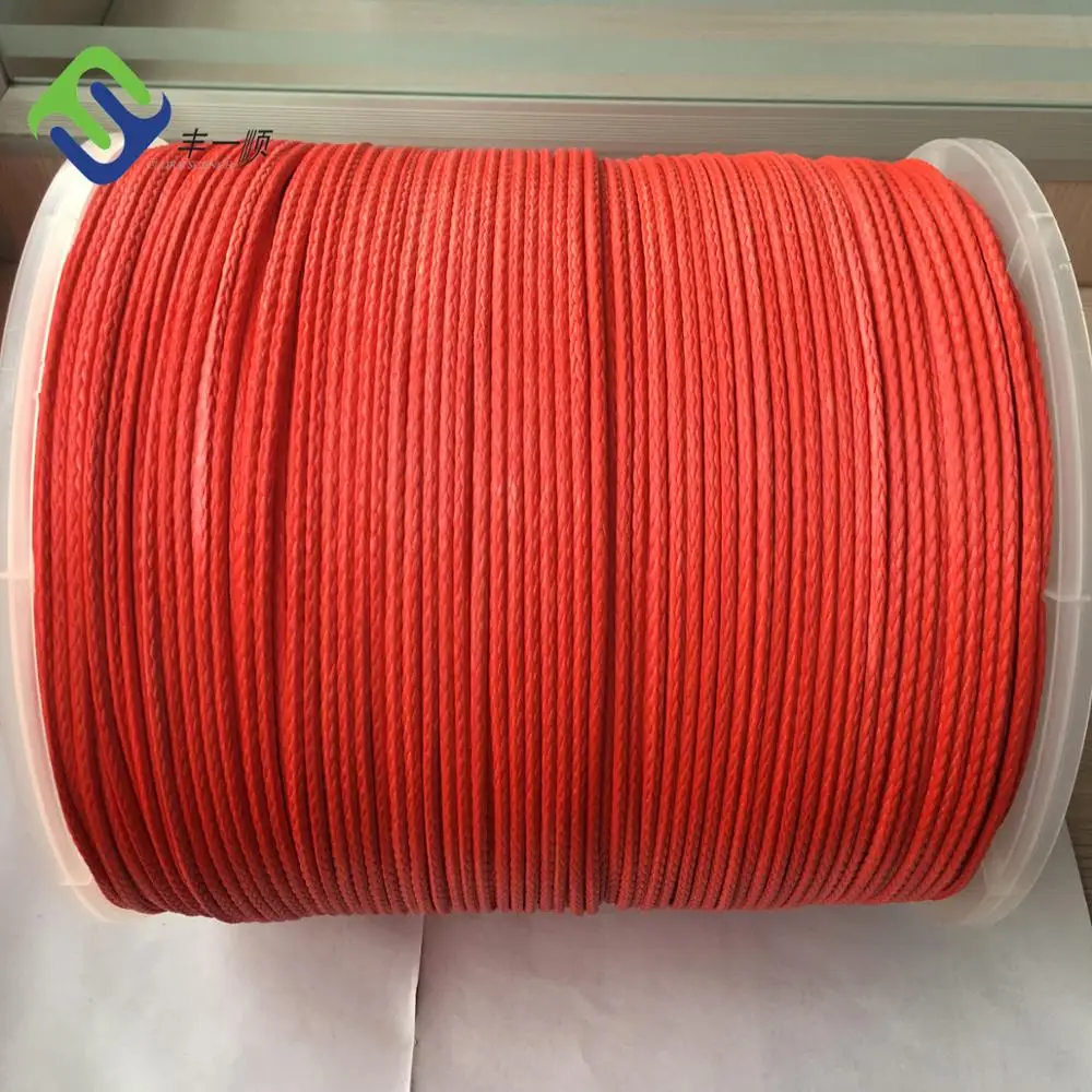 Red Color  12 Strand UHMWPE 1000m 4mm Paraglider Hang Glider Tow Rope