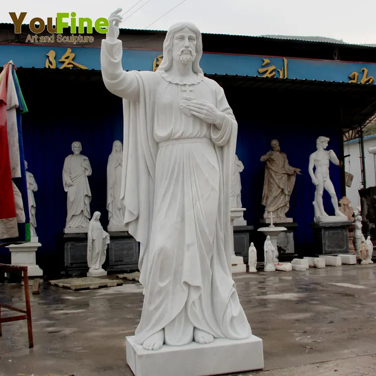 Classical Religious Catholic Christ  Life Size White Marble Jesus Statues Sculpture