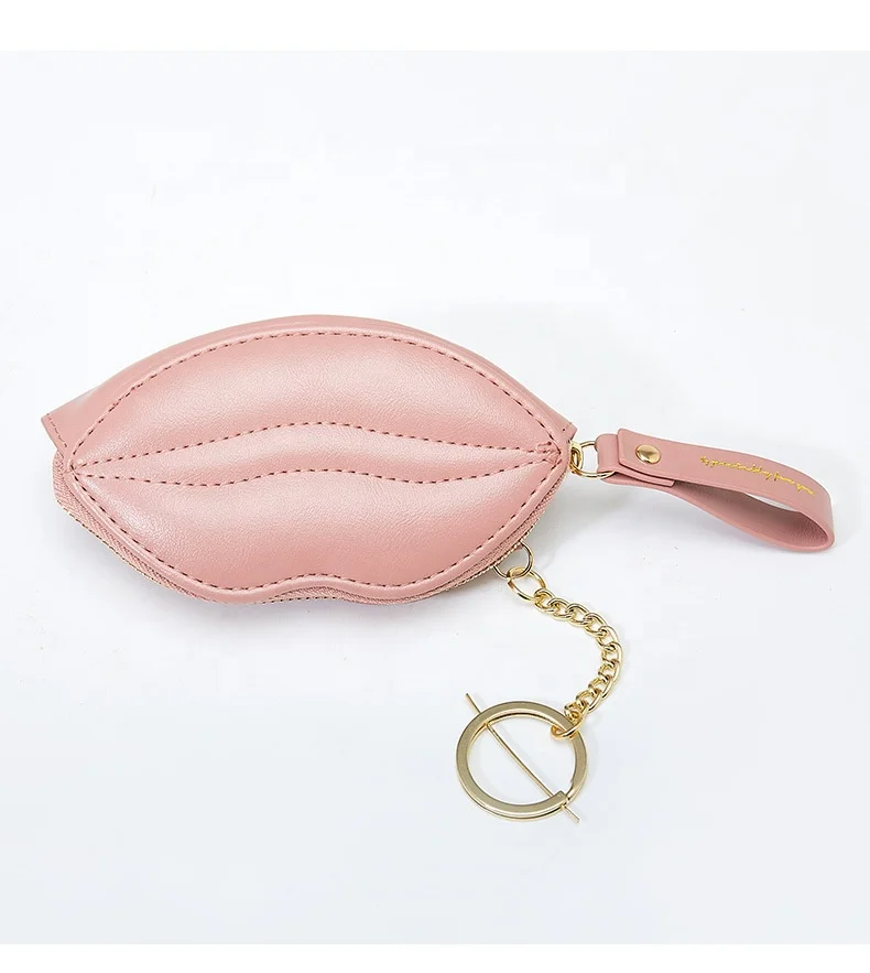 wholesale new coin purse lip shape mini wallet small fresh pu