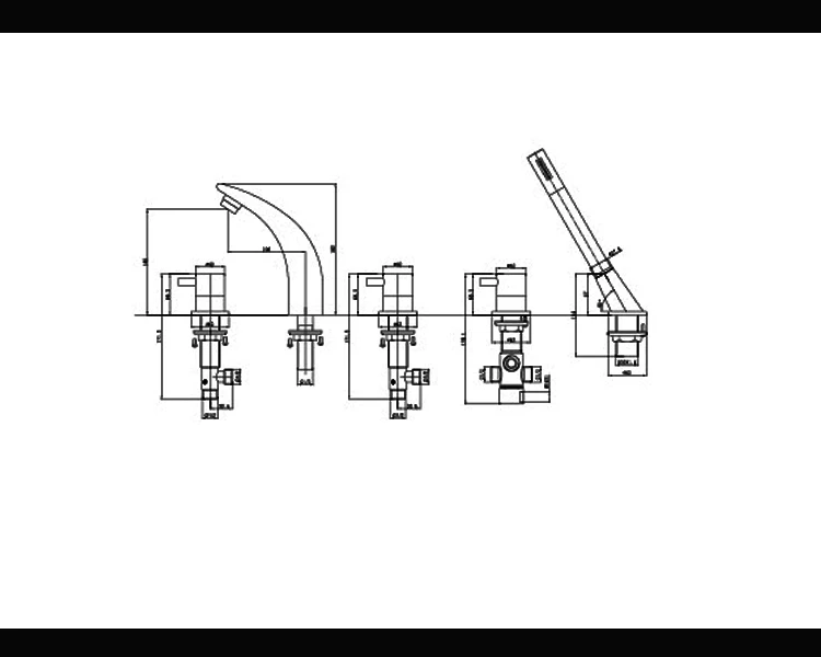 Modern 5 Holes Deck Mounted Bath Mixer manufacture