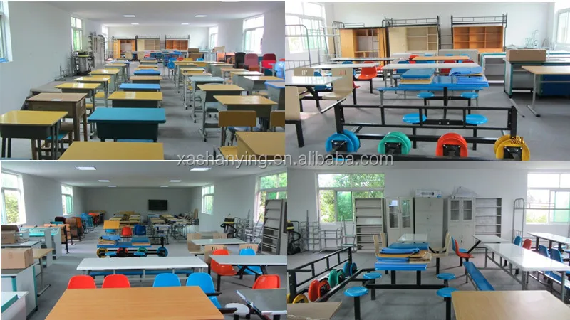 Conjoined Desk and Chair Double School Desk and Bench Classroom Bench ...