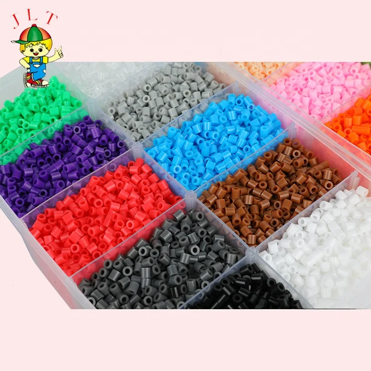 China Factory 15 Colors Fuse Beads for Kids Crafts, DIY PE Melty Beads  5x5mm, about 100pcs/color, about 1500pcs/box in bulk online 