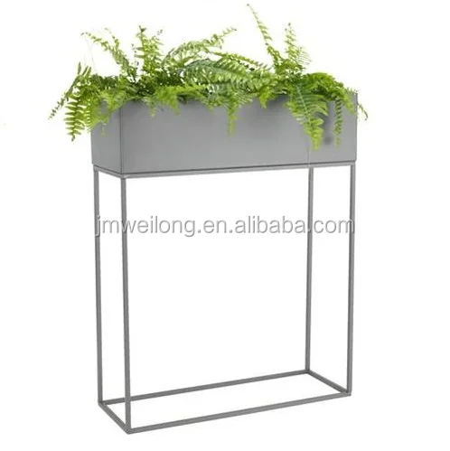Indoor Garden Decorative square Flower Pot with Metal Plant Stand