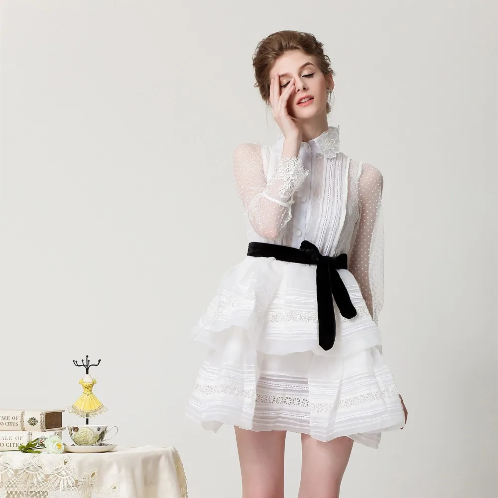 Vestido Blanco Corto De Encaje Acampanado Elegante Retro Elegante De Diseño  De Palacio Europeo - Buy Vestido Blanco Corto De Encaje,Vestido Blanco Corto  De Encaje Inflado,Vestido Blanco Corto De Encaje Inflado Para