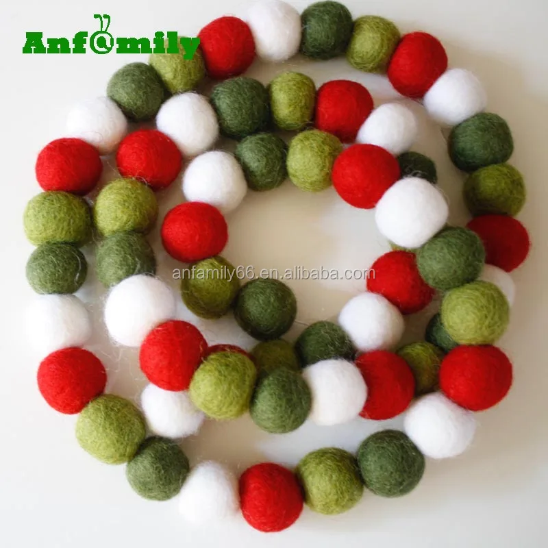 Christmas Decoration Christmas Pom Pom Garland Christmas Felt Ball Garland