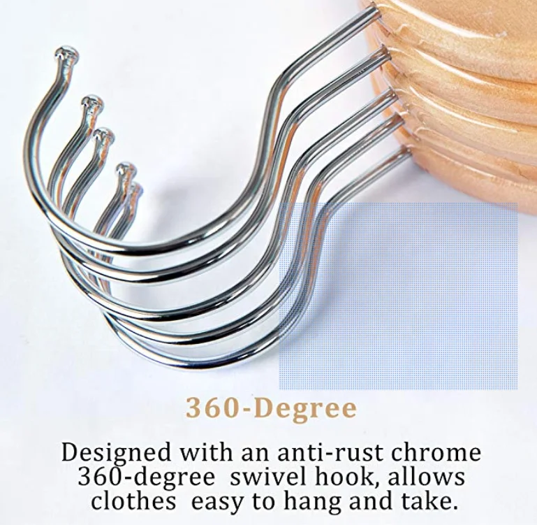 FSC certificate wholesale natural color wood hangers for clothes