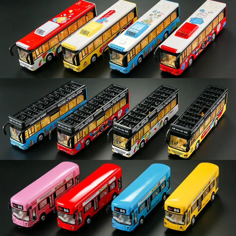 Mini Scale Toy School Bus 3d Custom Metal Plastic Toy Bus for Kids Play