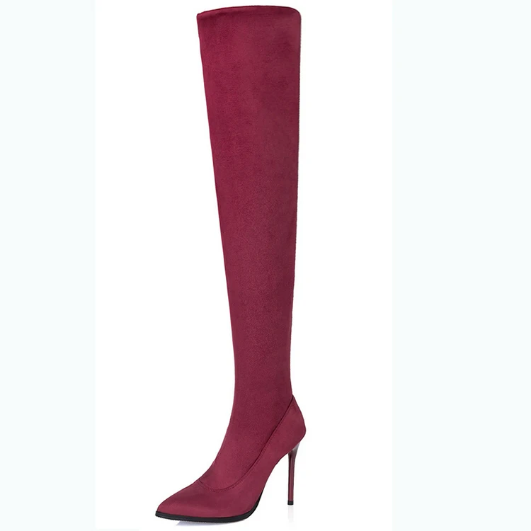 rodilla botas Mujer Zapatos invierno botas stretch mantener caliente  tacones altos botas largas zapatos | Wish