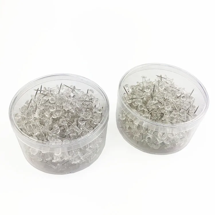 Прозрачная пластиковая головка стальная точка 300 штук баночка упаковка набор